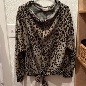 Raw edge poncho-type long sleeve